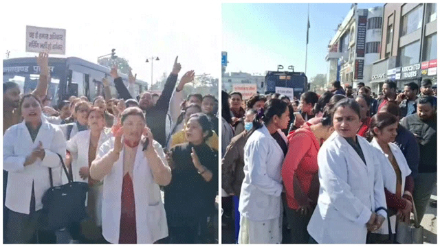 नर्सिंग भर्ती विवाद गरमाया – CM आवास कूच के दौरान भिड़े पुलिस और अभ्यर्थी